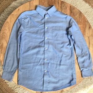 Boys Blue Button-up Dress Shirt New